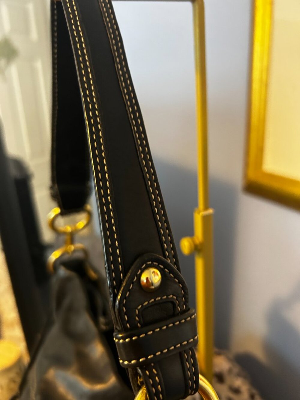 . Coach Hampton Hobo – Black Calf Leather – Gold ton Hardware – Vintage – Excel - Picture 8 of 10